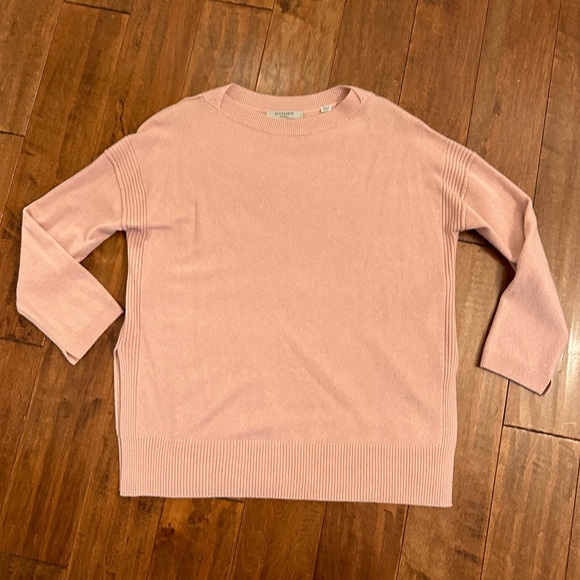 All Saints Pink Cashmere Split Hem Tara Sweater Jumper Sz XS - Picture 5 of 12